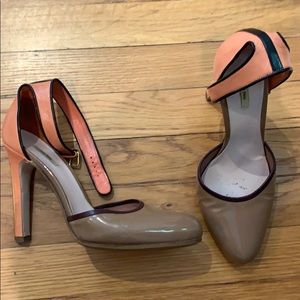 Miu Miu ankle strap leather heel